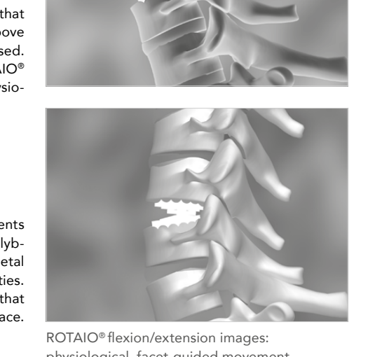 ROTAIO® — imagini de flexie/extensie: mișcare fiziologică, ghidată de fațete
